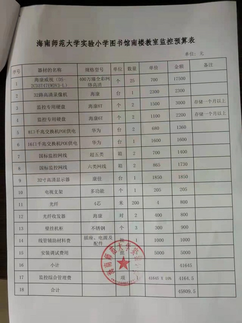颜射
实验小学购置图书馆南楼教室监控公告						