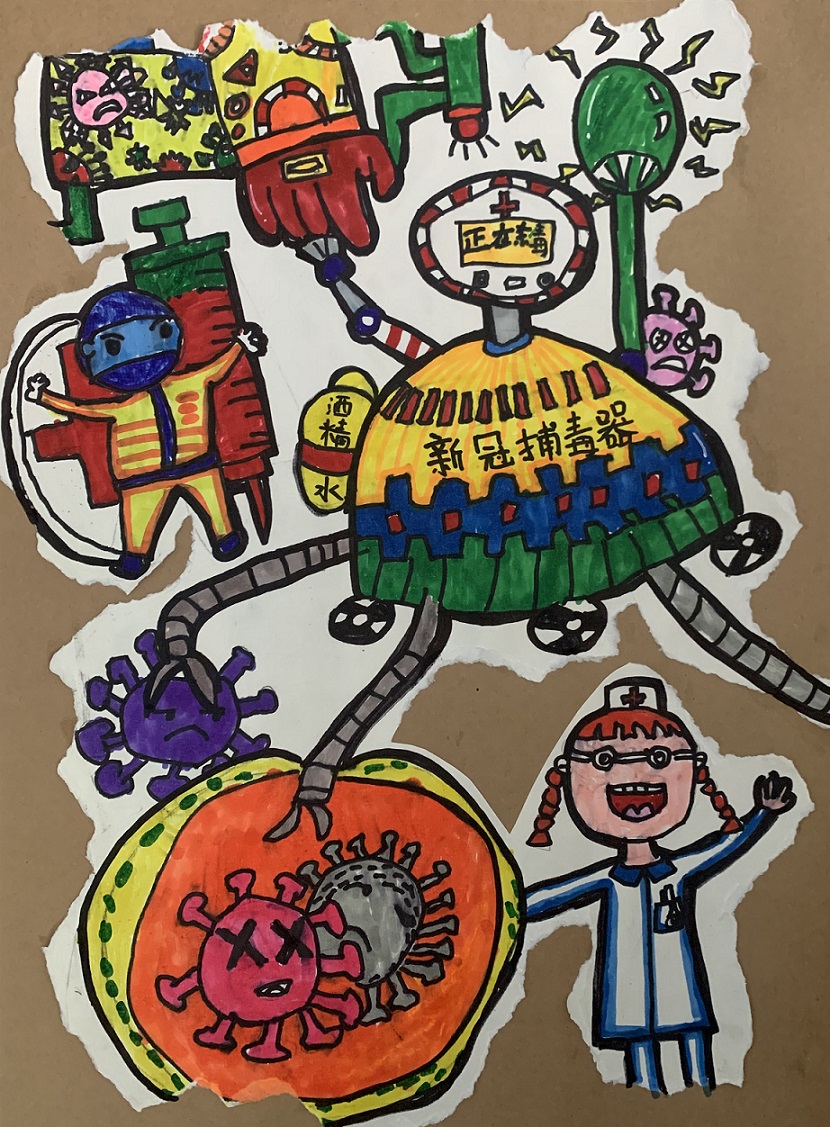 祝贺周瑾萱、张伟祺、石钰娇三位同学分别荣获海口市青少年科学幻想画一、二等奖